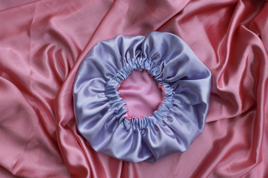 Pink + Mauve Satin Bonnet